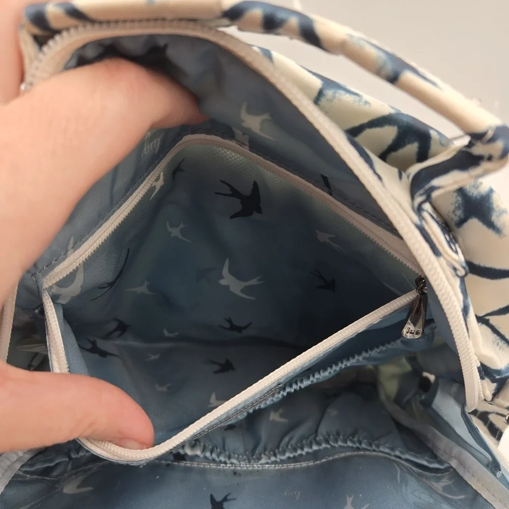 Lug‎ Ranger Crossbody Shoulder Bag White Blue Diamond Print Travel Packable